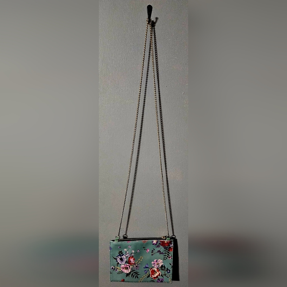 Big Buddha Floral Purse Teal With Floral Crossbody with chain strap